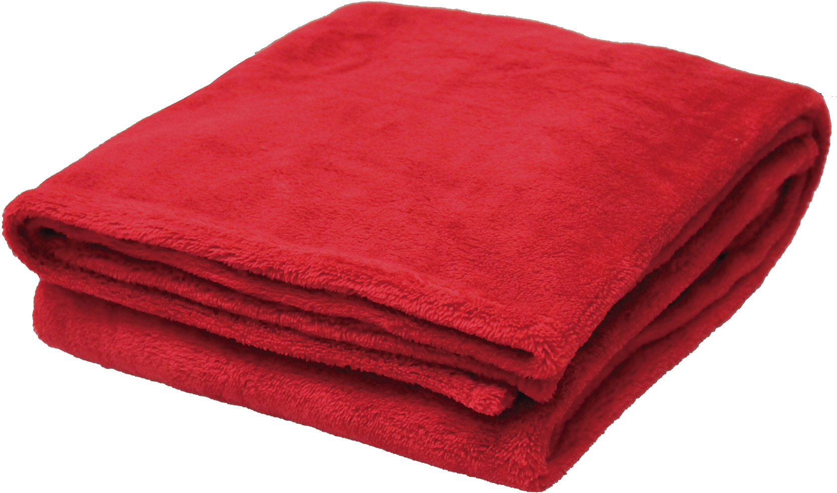 Folded Bright Red Blanket With Smooth Soft Fleece Texture Bedding Blanket PNG Graphic