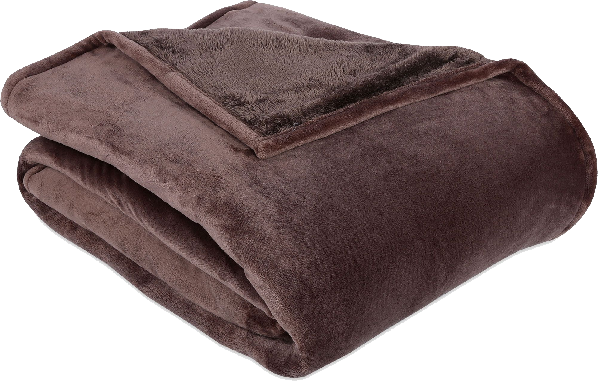 Folded Chocolate Brown Fleece Blanket With Smooth Plush Finish Blanket PNG Illustration