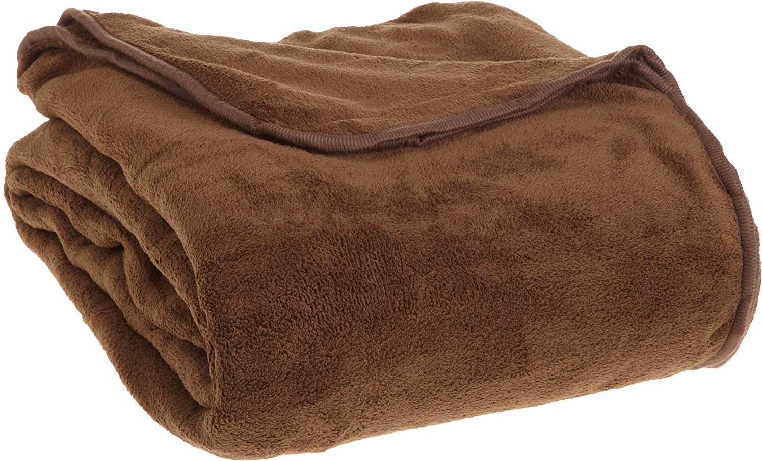 Folded Chocolate Brown Plush Blanket With Thick Soft Layers High Resolution Transparent PNG Image