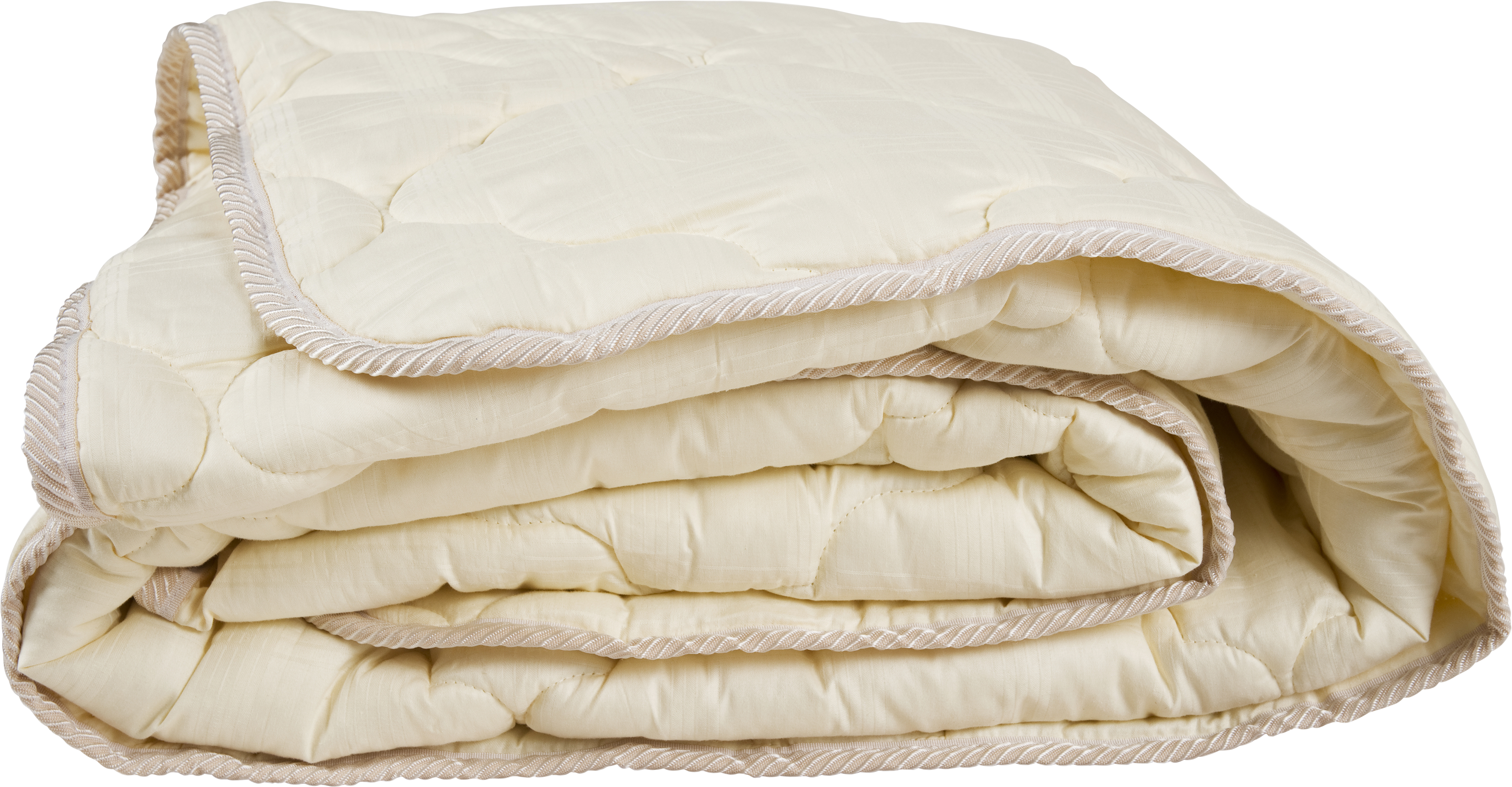 Folded Cream White Quilted Blanket With Soft Padded Surface Cozy Throw Transparent PNG