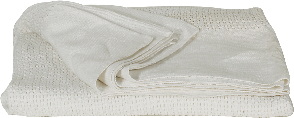 Folded White Textured Knit Blanket With Decorative Border Edge Transparent PNG Clipart