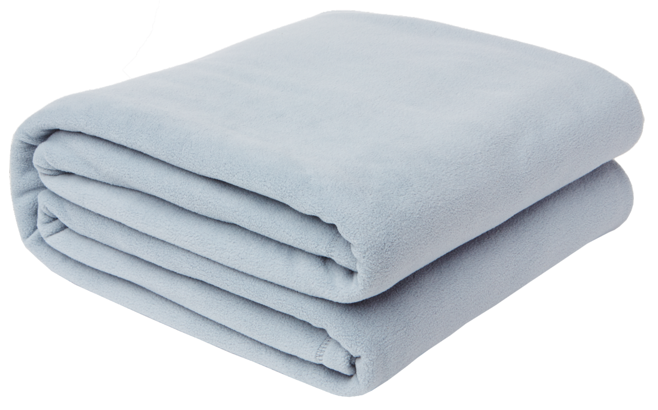 Neatly Folded Pale Blue Blanket With Soft Plush Surface Blanket PNG Illustration