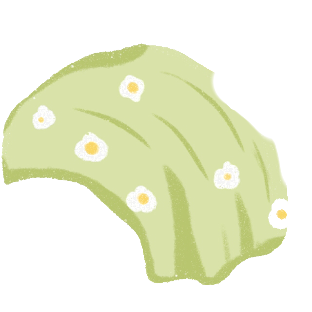 Pale Green Baby Blanket With Small White Floral Pattern Isolated Transparent PNG Image
