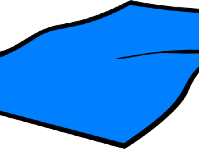 Simple Blue Blanket Illustration With Bold Black Outline Isolated Blanket PNG Image