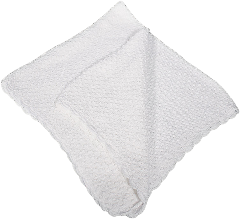 White Quilted Bed Blanket Folded With Raised Waffle Stitch Texture Isolated Blanket PNG Image