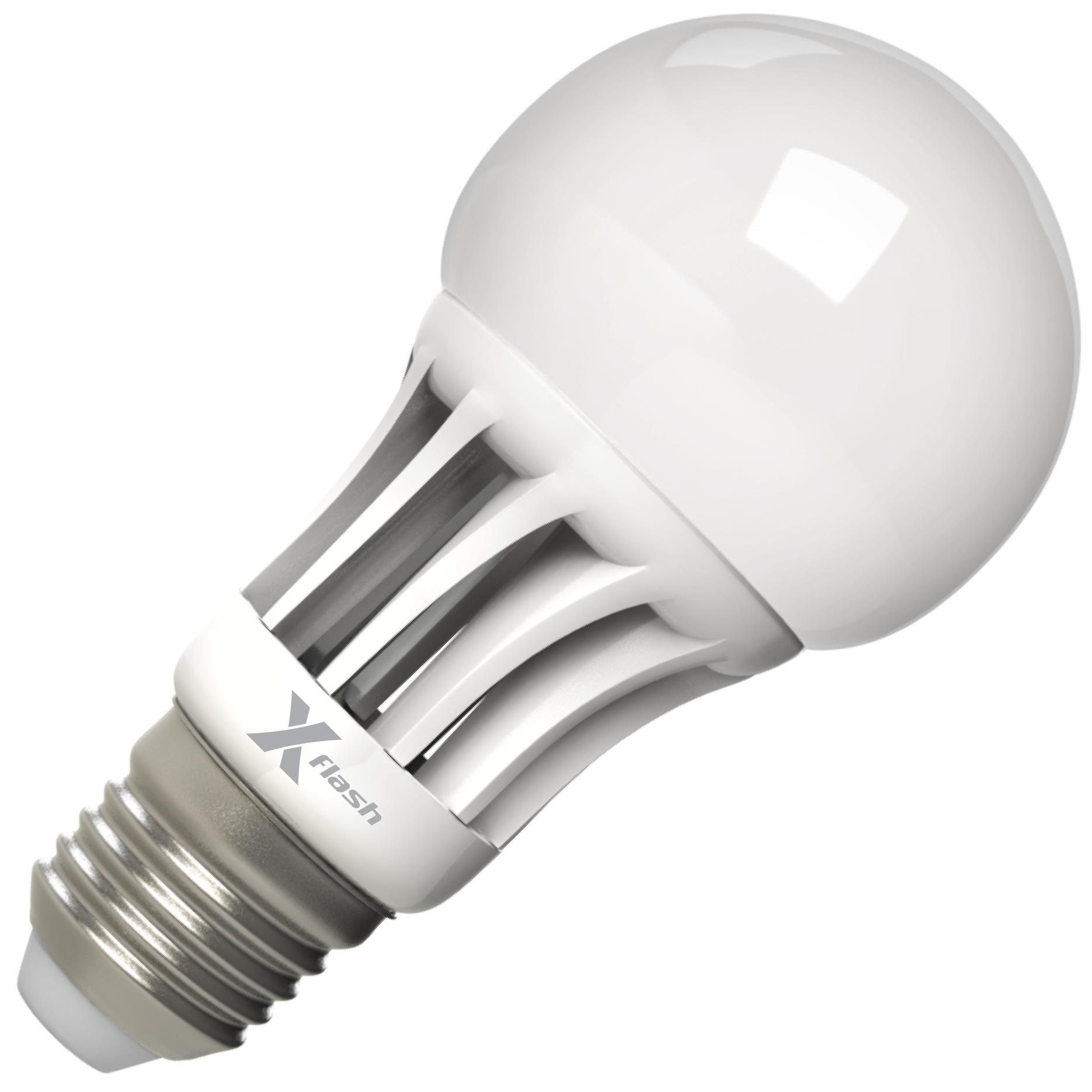 Angled White LED Light Bulb With Silver Screw Base Lamp And Lighting Transparent PNG