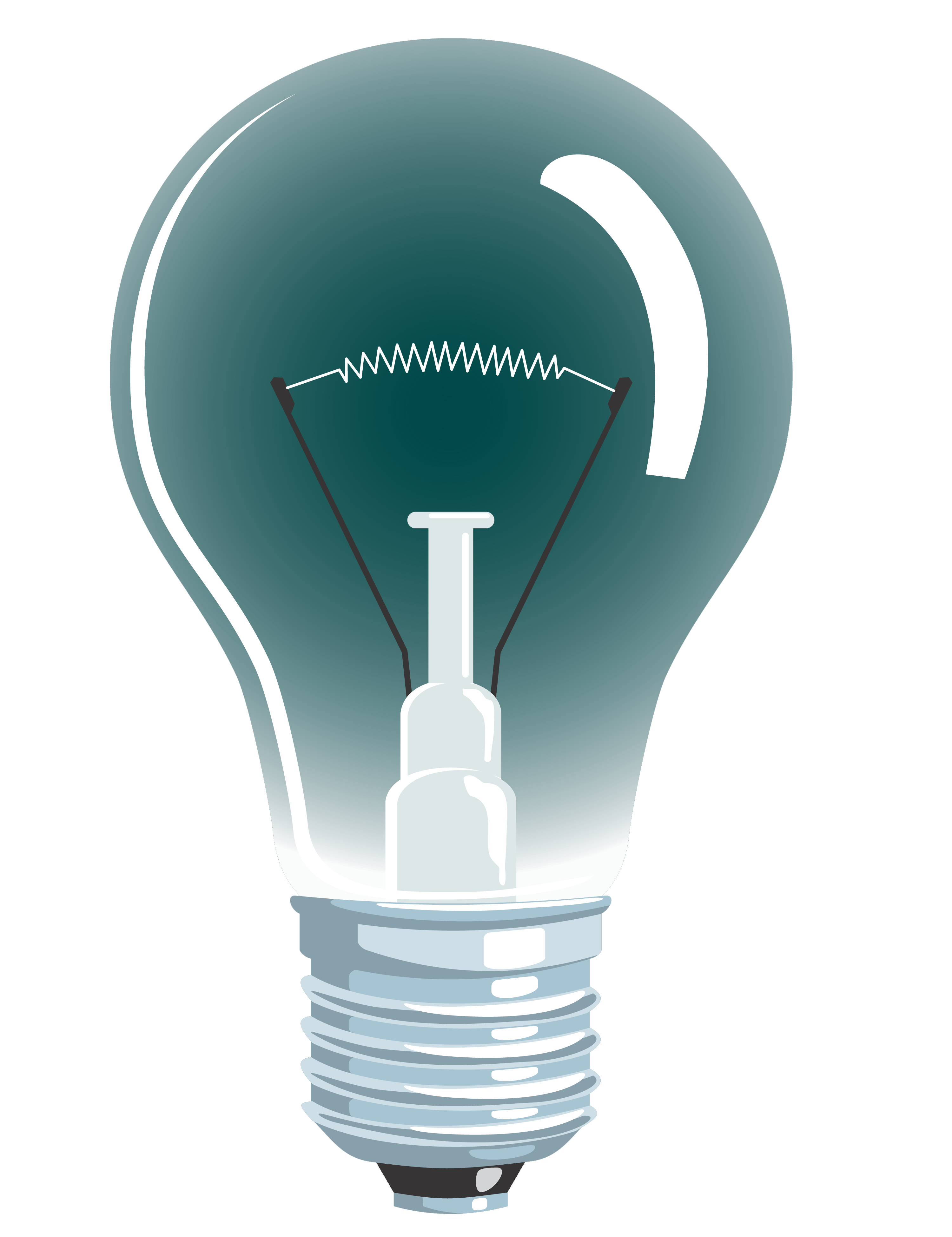Aqua Tinted Vintage Light Bulb With Metal Screw Base Lighting Bulb PNG Graphic