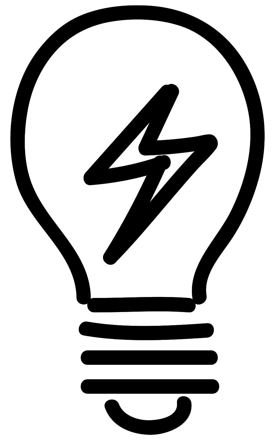 Black Energy Saving Light Bulb Icon With Lightning Bolt Symbol Lamp And Lighting Transparent PNG