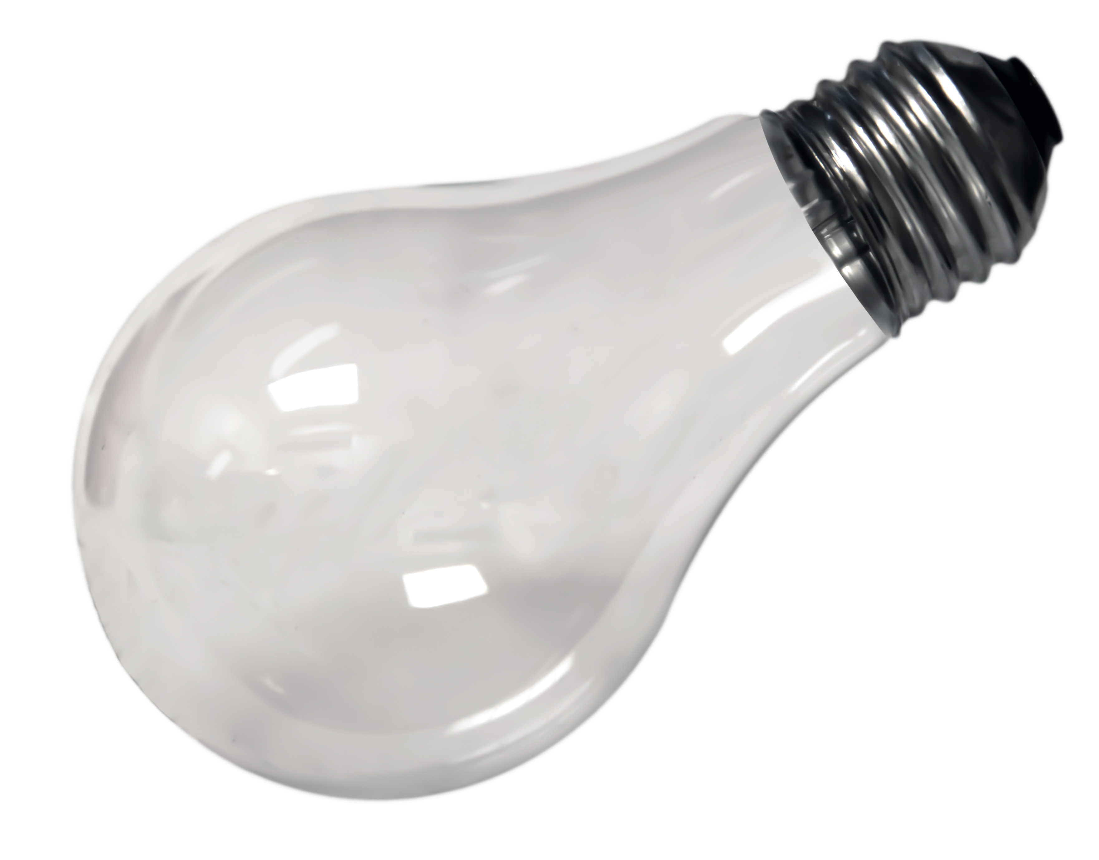Clear Incandescent Light Bulb Lying Sideways With Visible Threaded Base Transparent PNG Clipart
