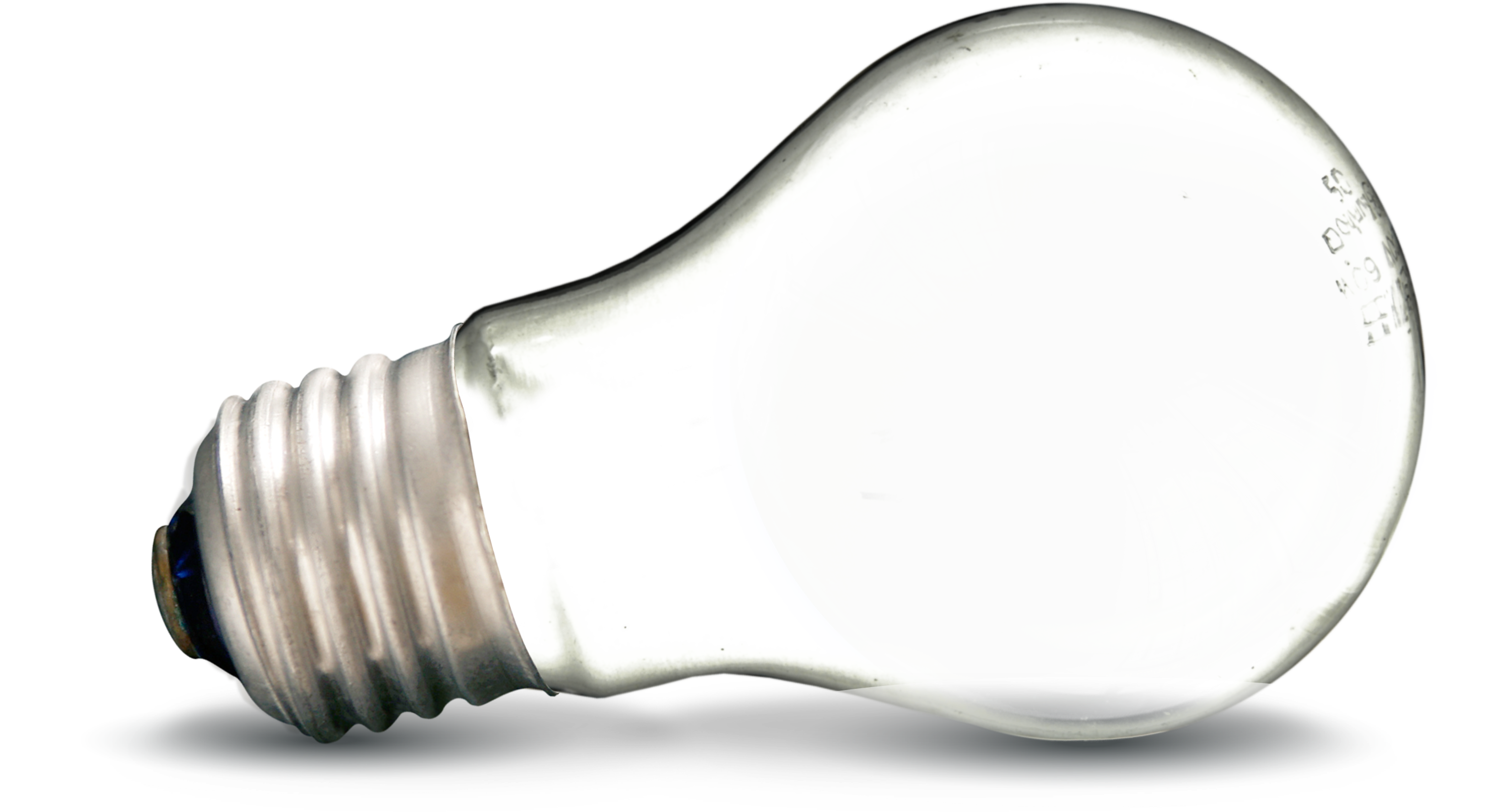 Clear LED Bulb Lying Horizontally With White Diffuser And Metal Base Isolated Transparent PNG Image