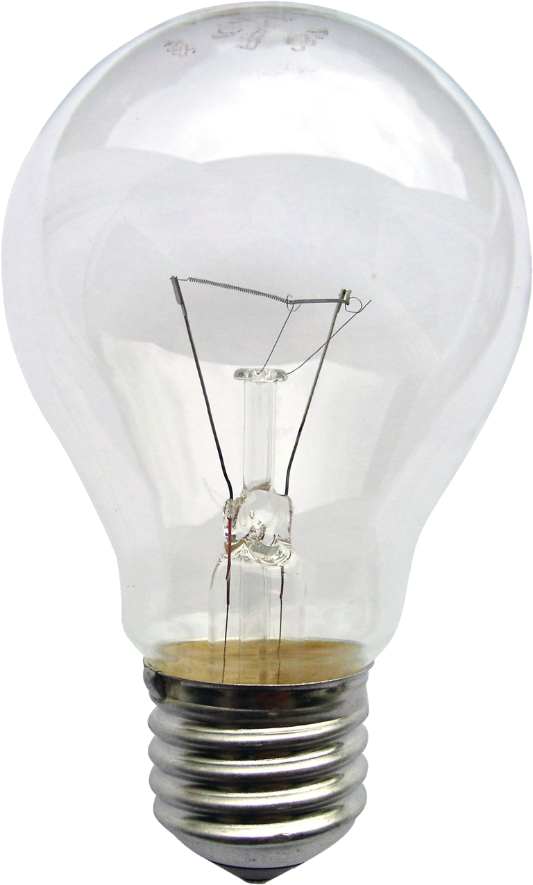 Clear Traditional Incandescent Light Bulb With Visible Filament Isolated Bulb PNG Image