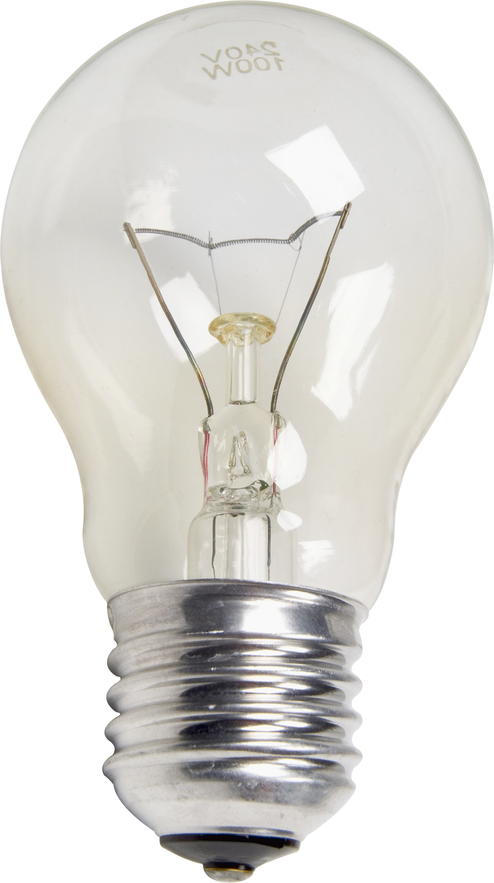 Clear Vintage Filament Bulb With Visible Wire Supports And Base Lamp And Lighting Transparent PNG