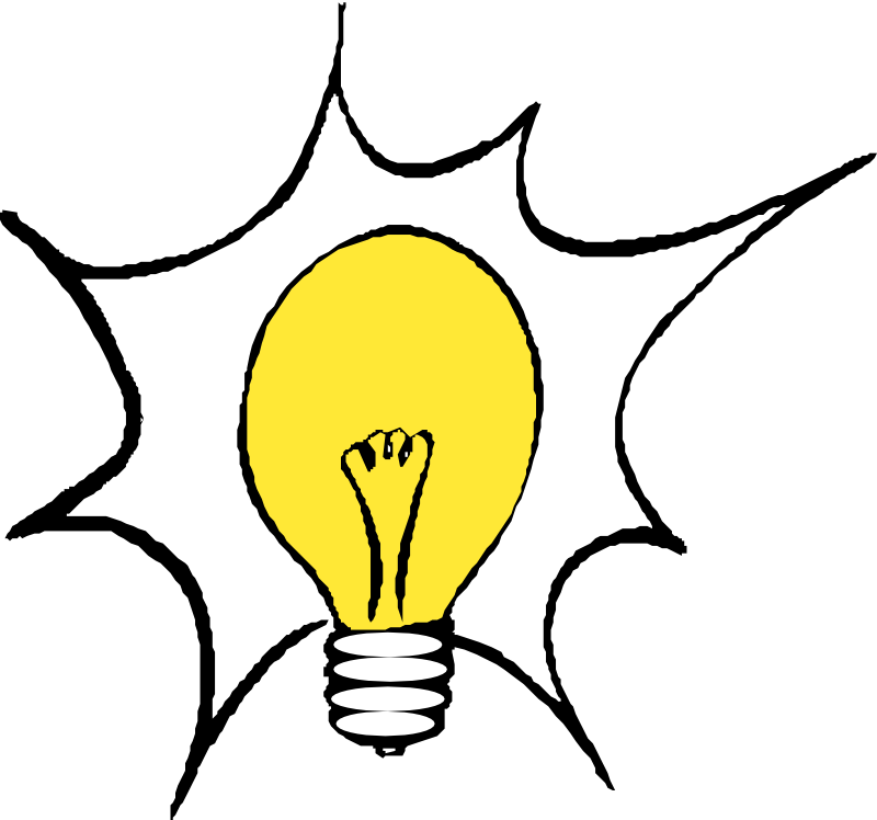 Comic Style Yellow Light Bulb With Black Explosion Shape Light Bulb Transparent PNG