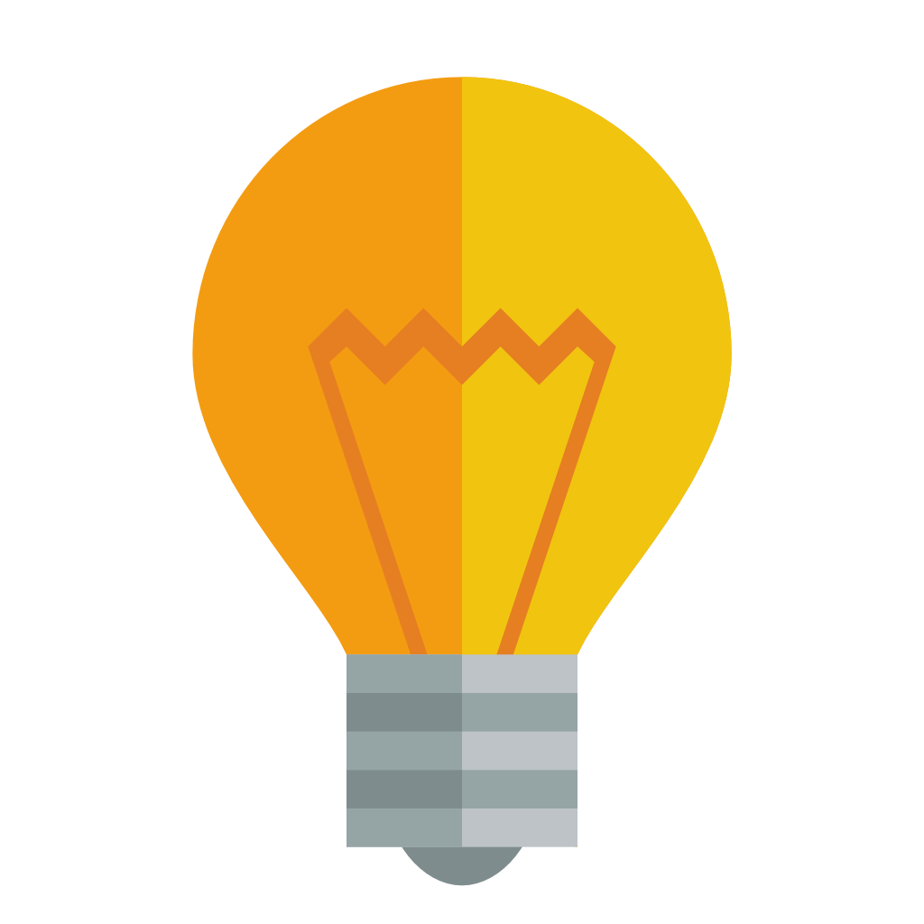 Cute Orange And Yellow Cartoon Light Bulb With Radiating Glow Transparent PNG Clipart