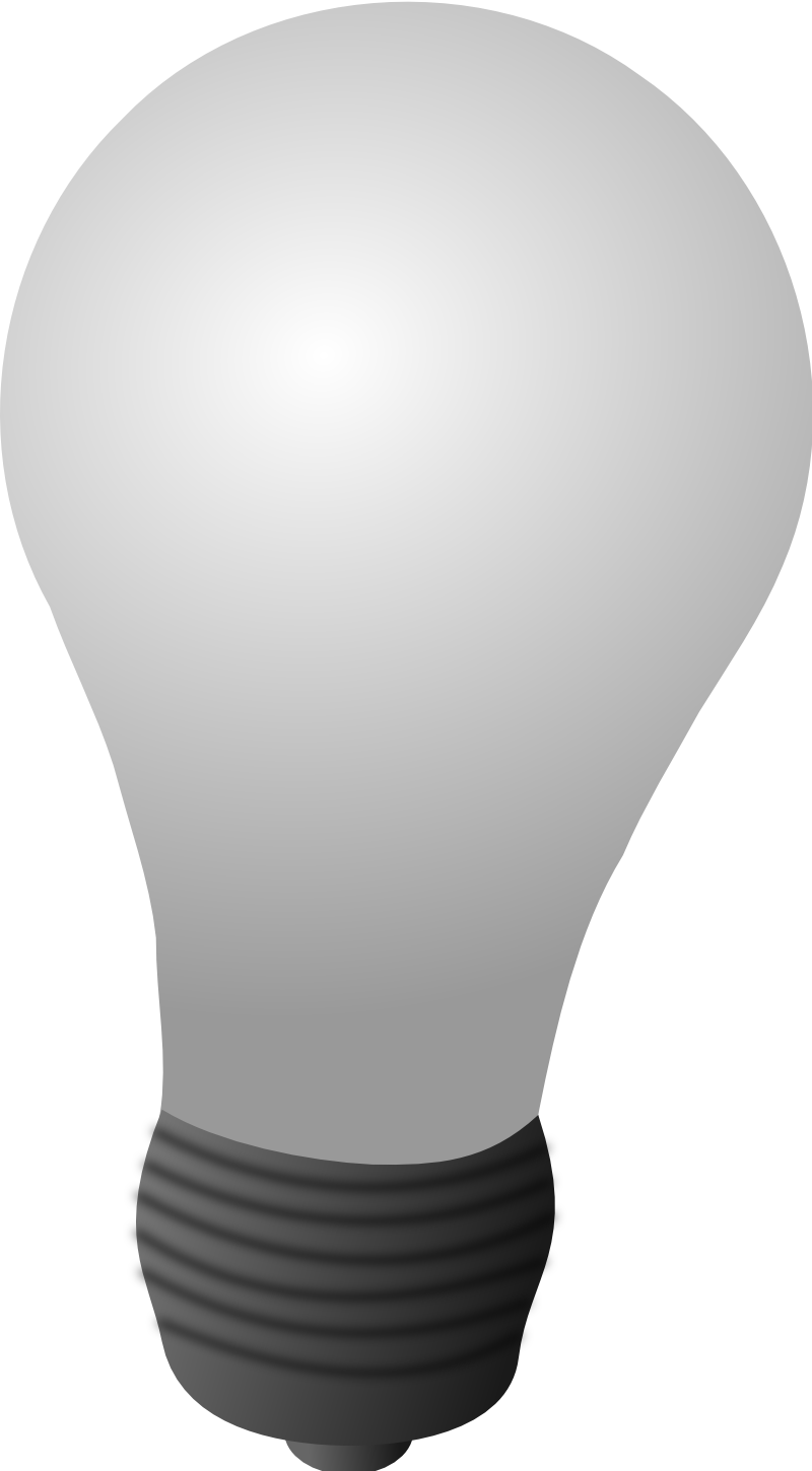 Frosted White LED Light Bulb With Rounded Dome And Gray Base Isolated Bulb PNG Image