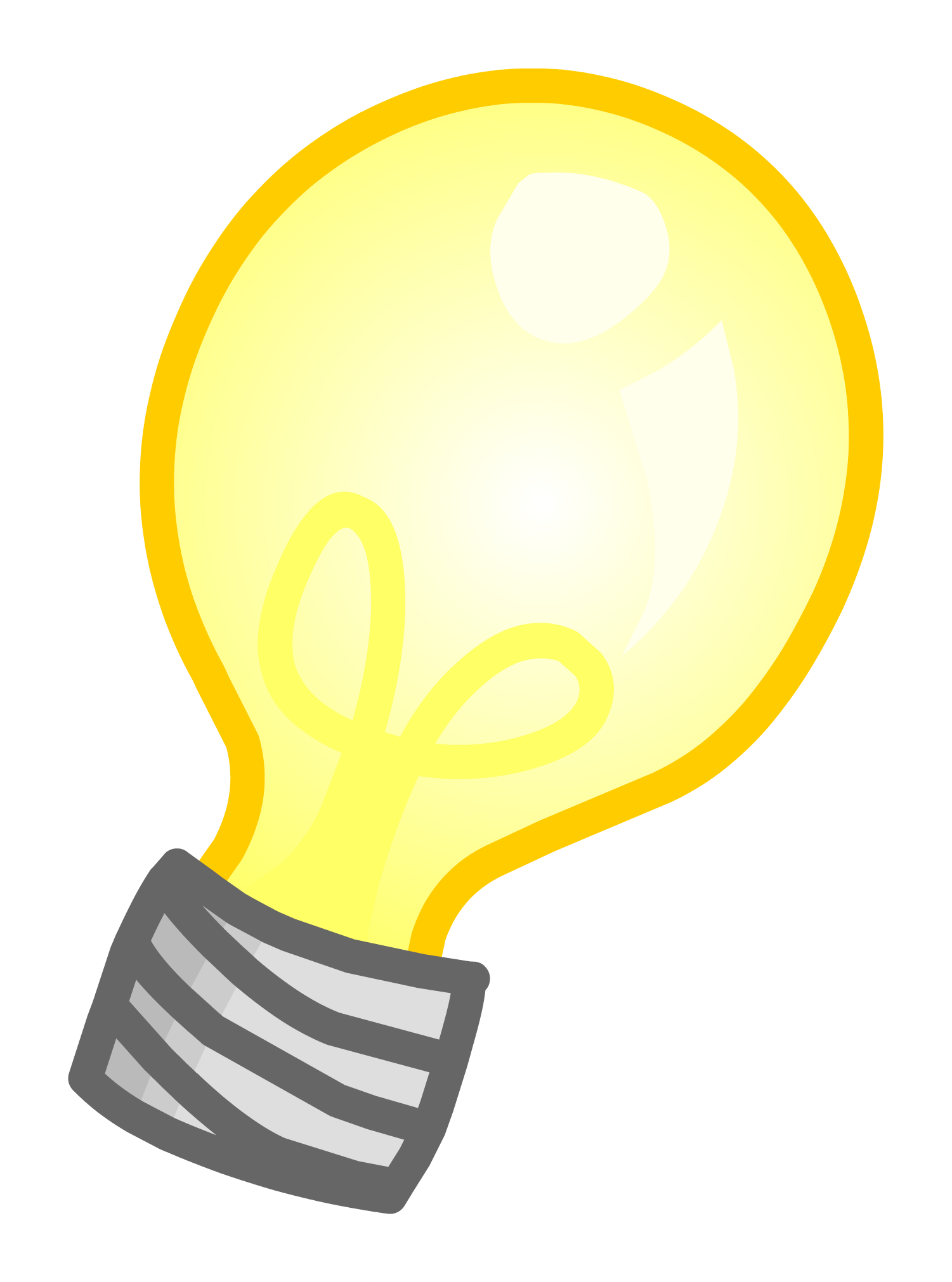 Glowing Yellow Light Bulb Illustration Inside Circular Halo Lighting Bulb PNG Graphic