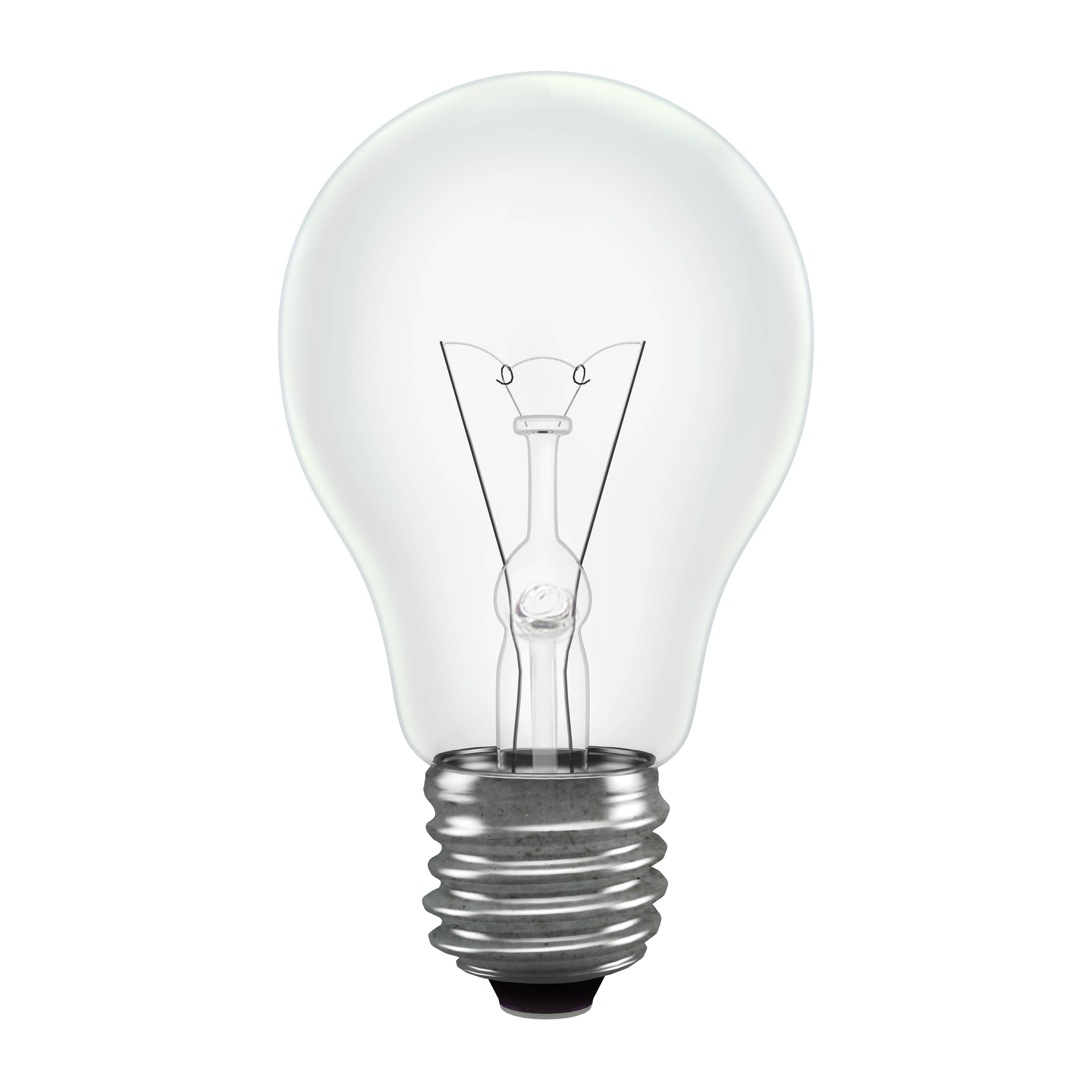 Large Clear Vintage Incandescent Bulb With Glowing Filament Transparent PNG Clipart