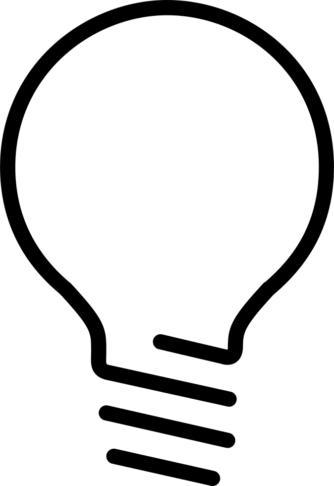 Minimal Black Outline Drawing Of A Classic Light Bulb Symbol Transparent Background PNG Image