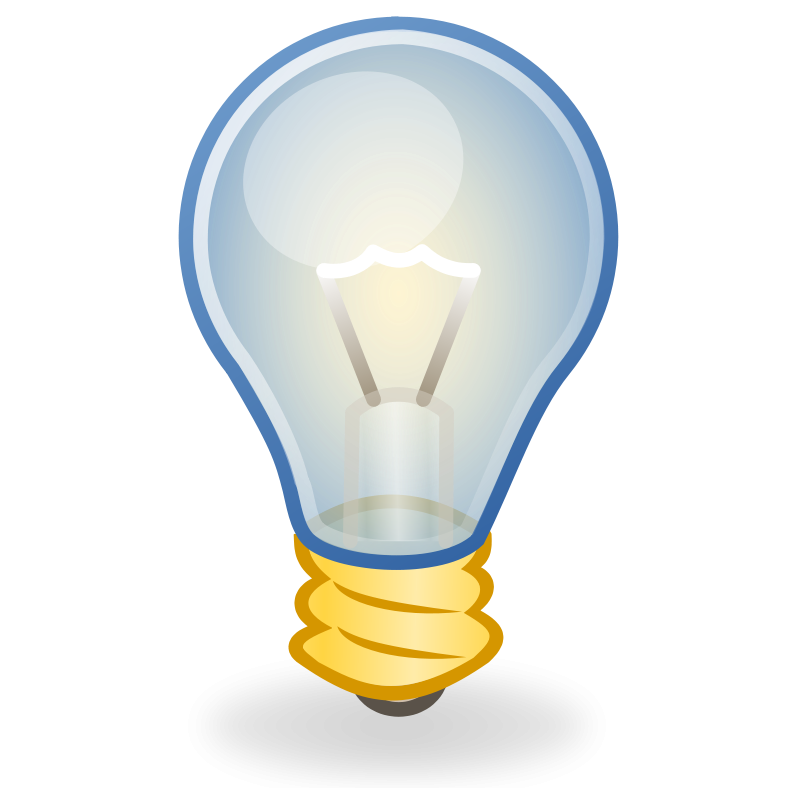 Translucent Blue Outline Light Bulb With Warm Golden Screw Base Light Bulb PNG Illustration