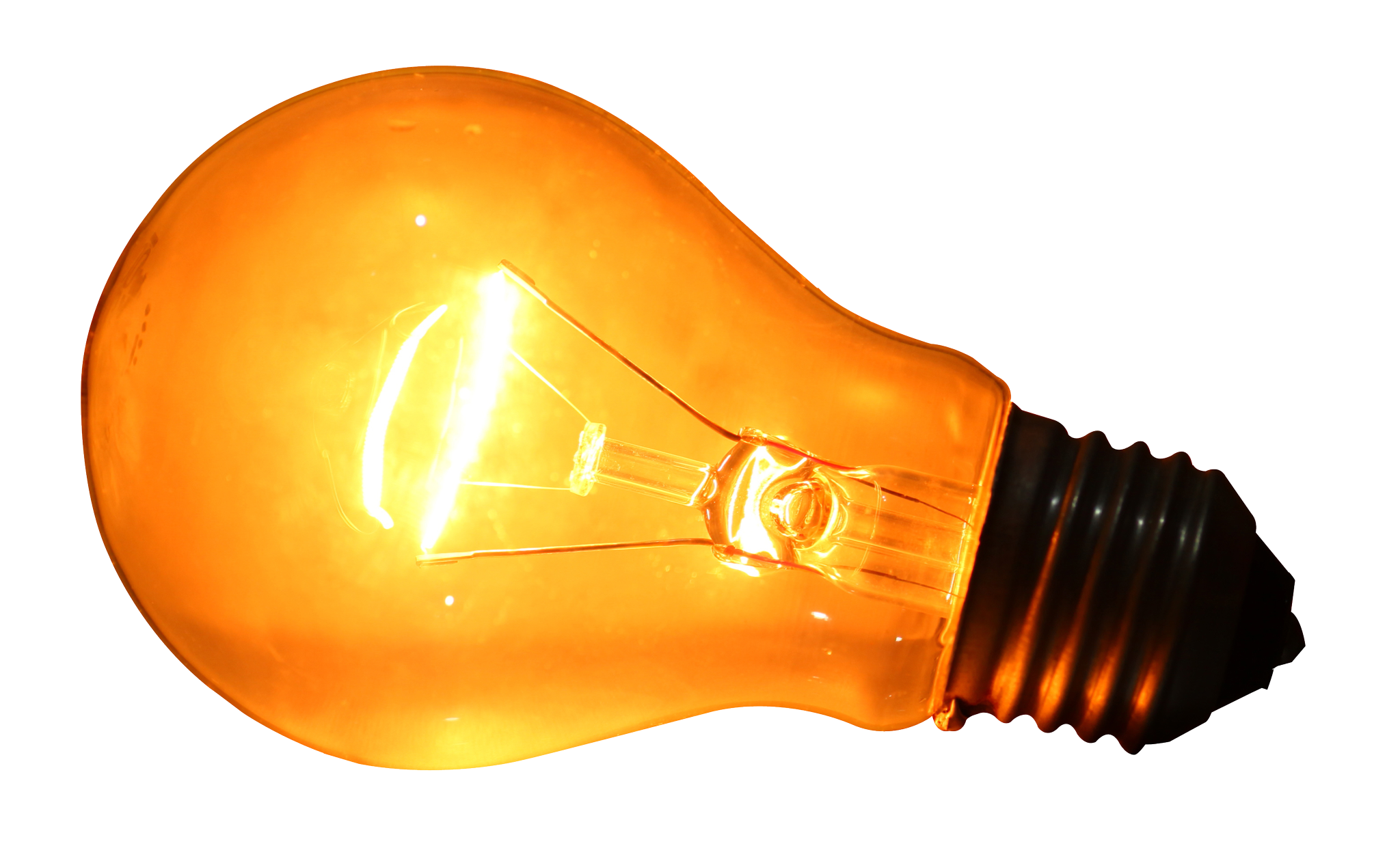 Warm Orange Edison Style Bulb With Bright Glowing Filament Light Bulb Transparent PNG
