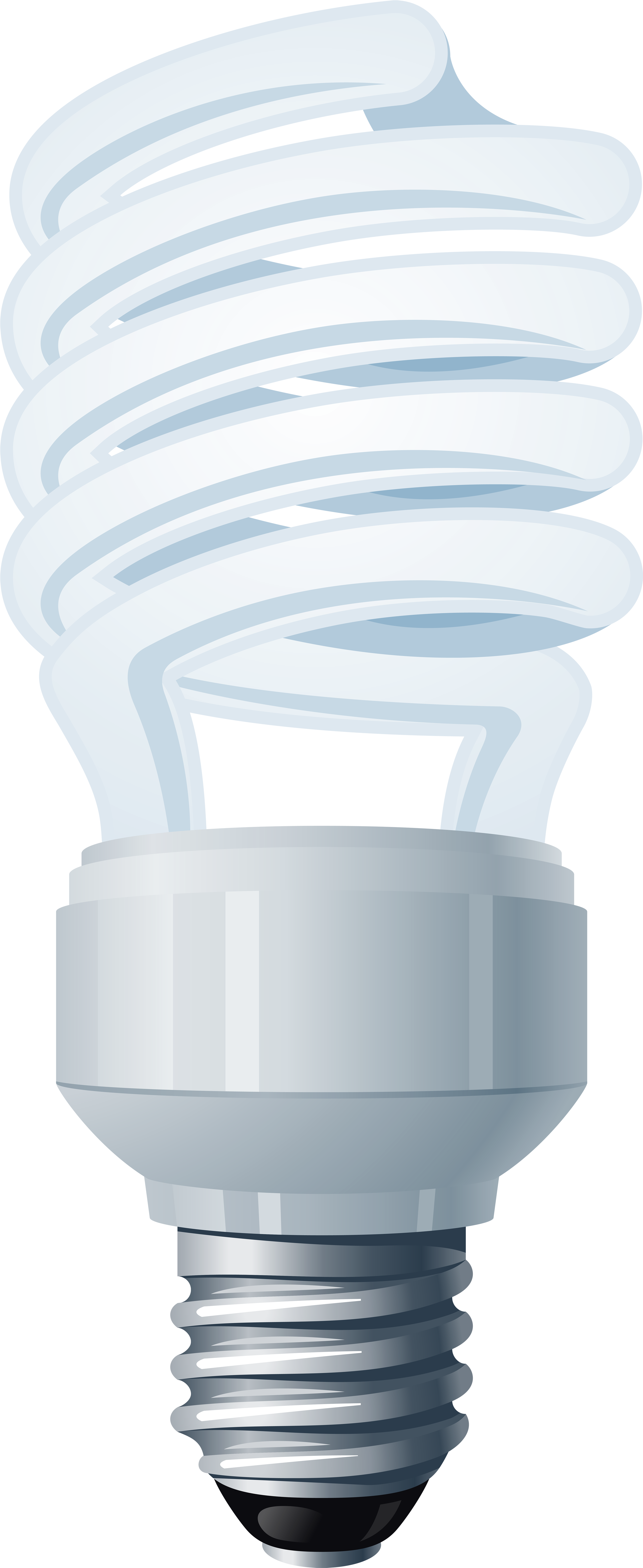 White Compact Fluorescent Light Bulb With Spiral Tube Lighting Bulb PNG Graphic
