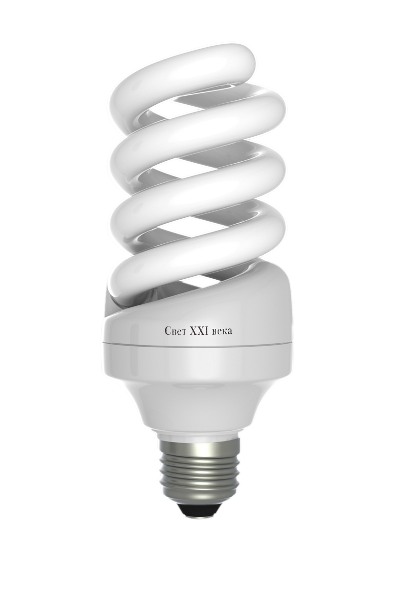 White Spiral CFL Energy Saving Light Bulb With Silver Fitting High Resolution Transparent PNG Image