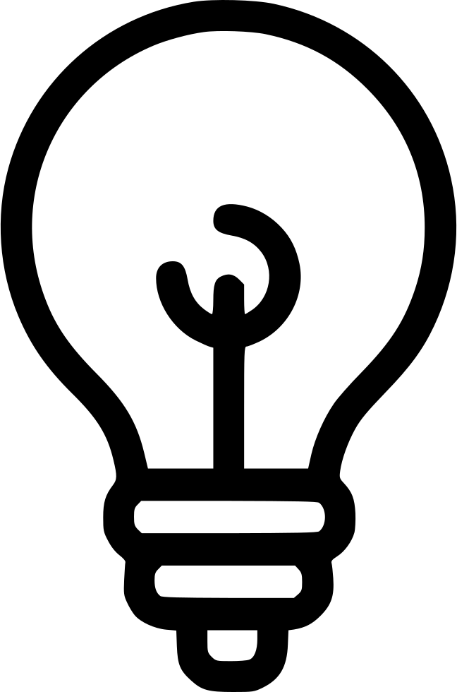 Bold Black Outline Icon Of A Traditional Light Bulb High Resolution Transparent PNG Image