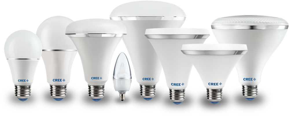 Row Of White LED Bulbs With Silver Fittings Displayed Side By Side Isolated Transparent PNG Image