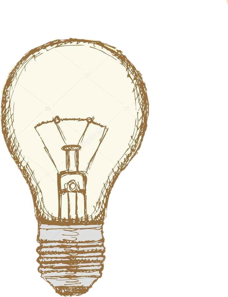 Sepia Vintage Line Illustration Of A Decorative Filament Light Bulb Lamp And Lighting Transparent PNG