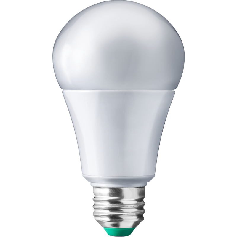 Silver White LED Bulb With Smooth Rounded Frosted Cover Transparent Background PNG Image