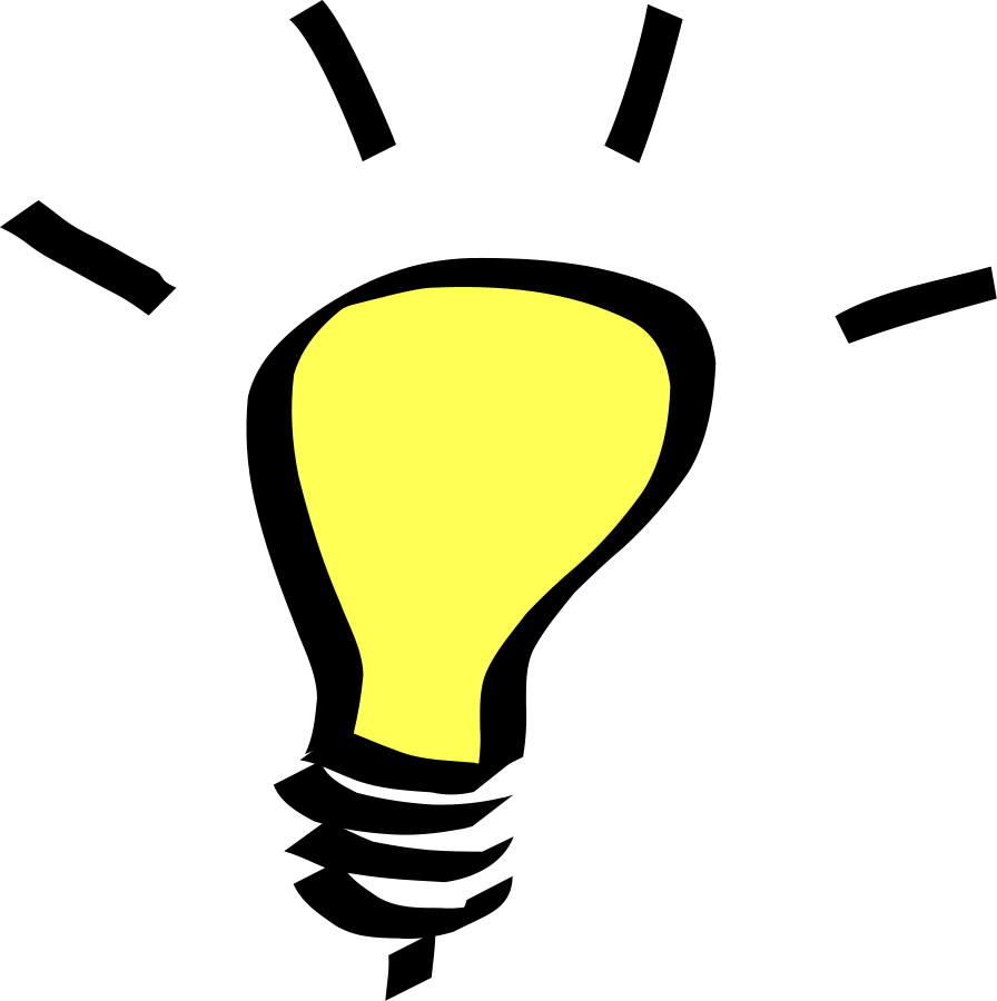 Bright Yellow Cartoon Light Bulb With Small Gray Screw Base Transparent Background PNG Image