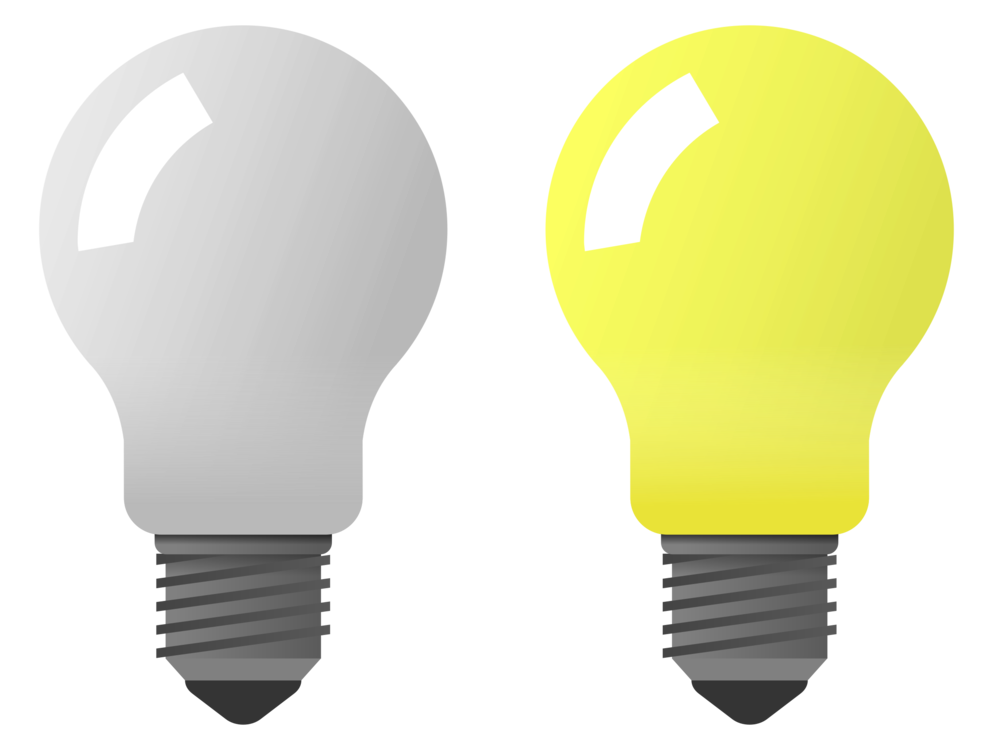 Pair Of Gray And Yellow LED Light Bulbs With Glossy Highlights Light Bulb PNG Illustration
