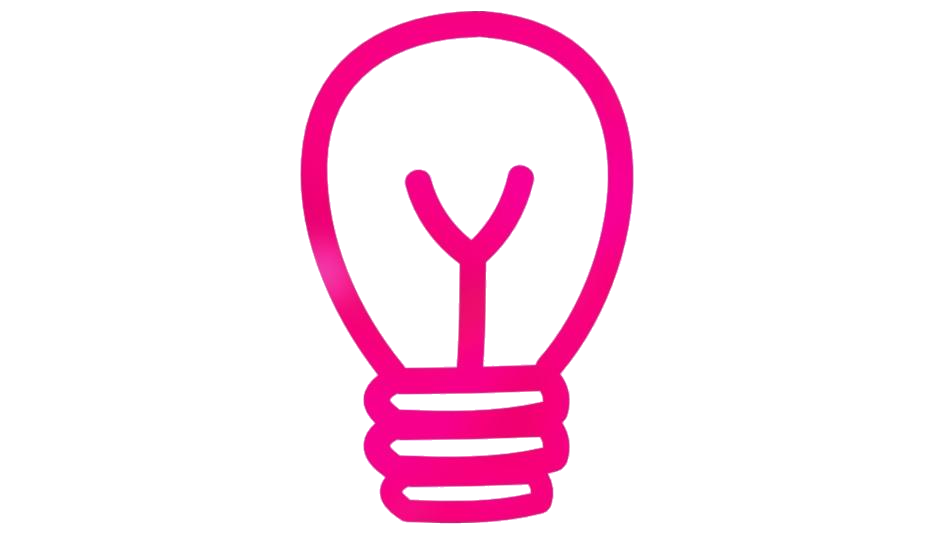 Pink Outline Idea Bulb Symbol With Simple Filament Shape Light Bulb Transparent PNG