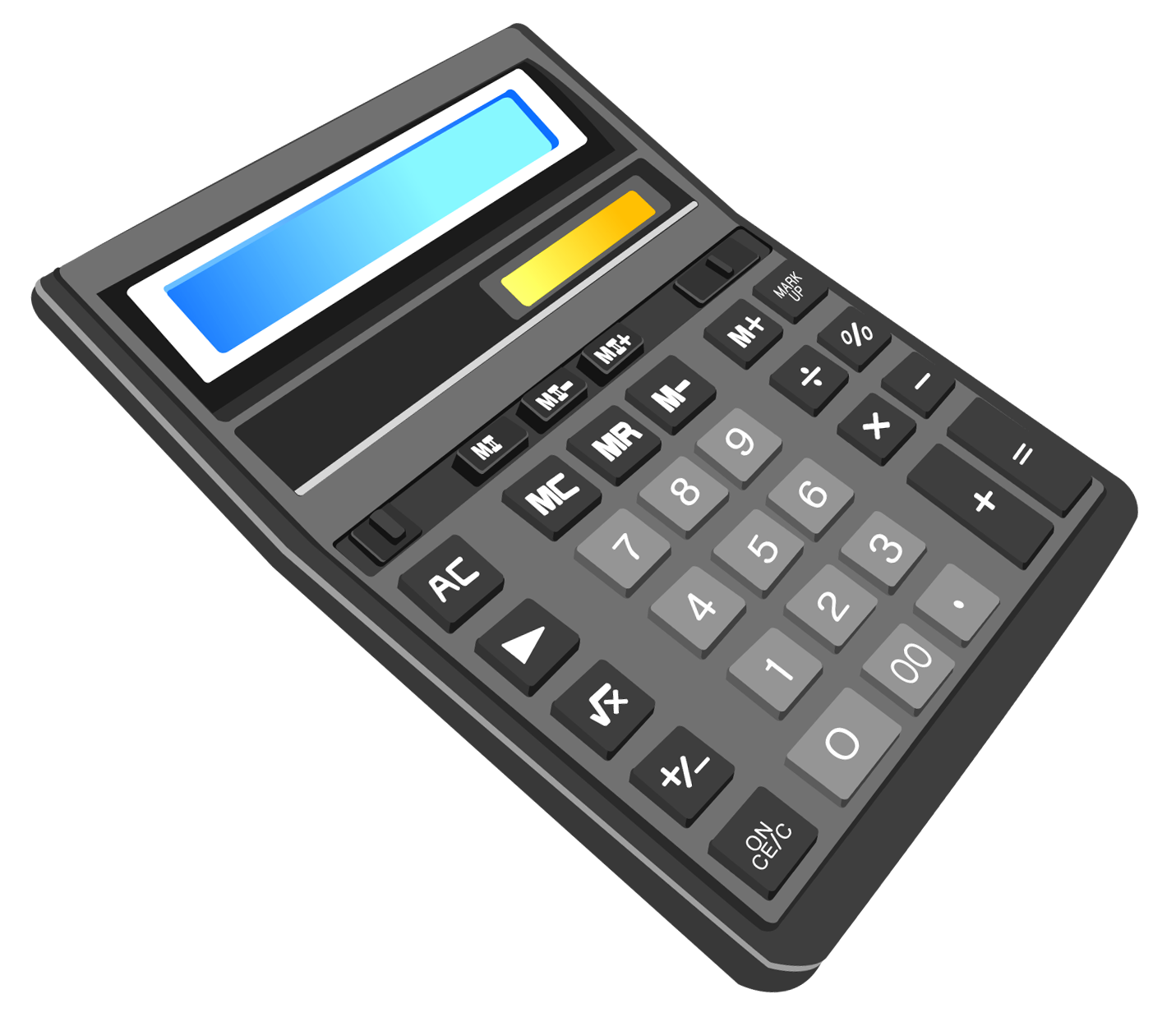 Black Financial Calculator Illustration With Color Coded Screen And Buttons Math Tool Transparent PNG