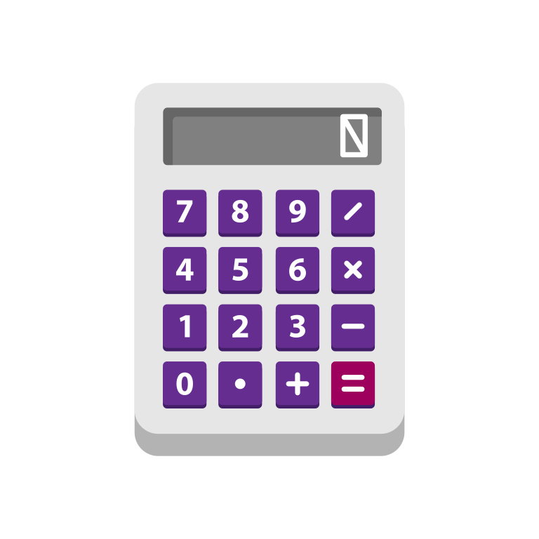 Compact Purple Mini Calculator With Simple Number Keypad Calculator PNG Illustration