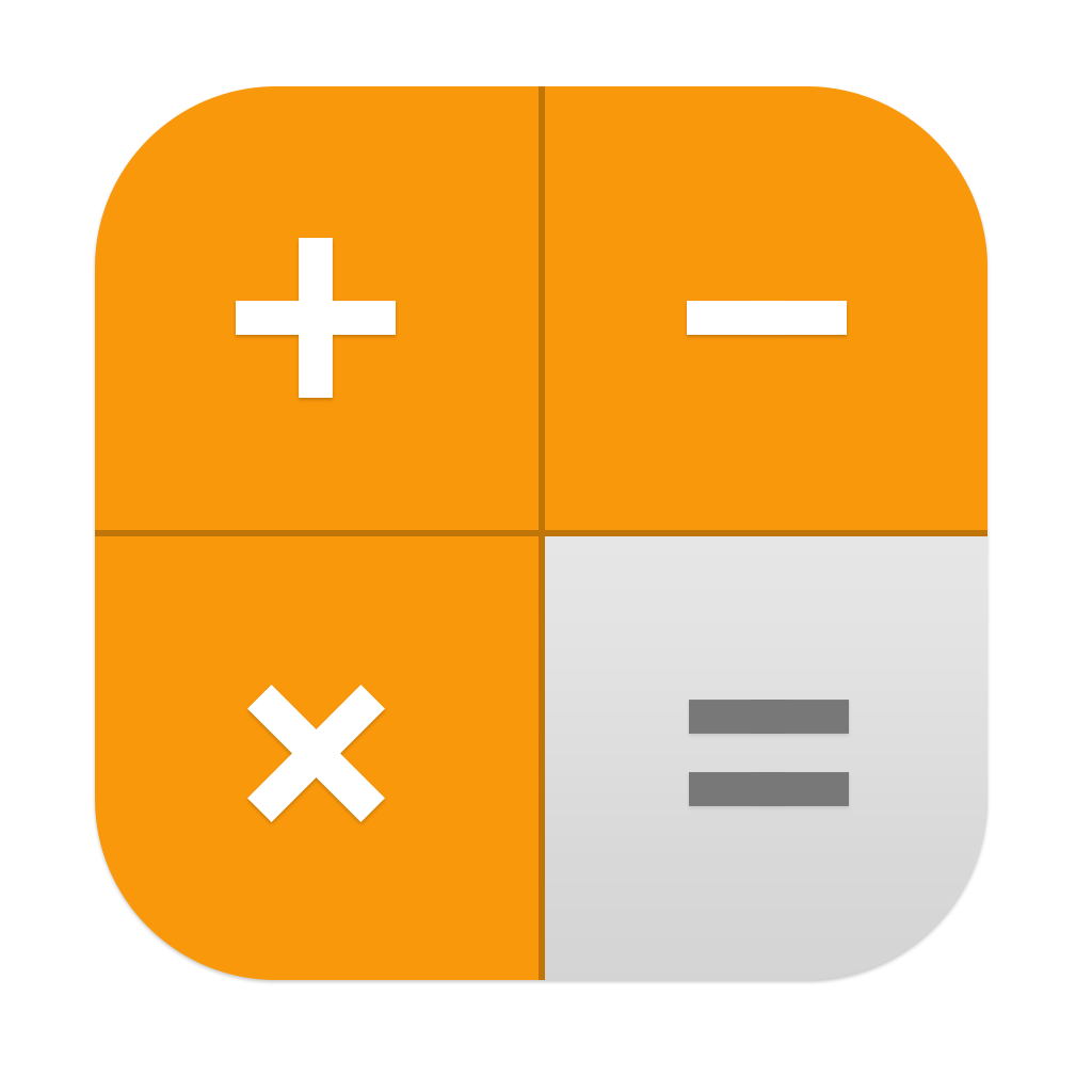 Orange Four Function Calculator Icon With Plus Minus Multiply And Equals Calculator Transparent PNG
