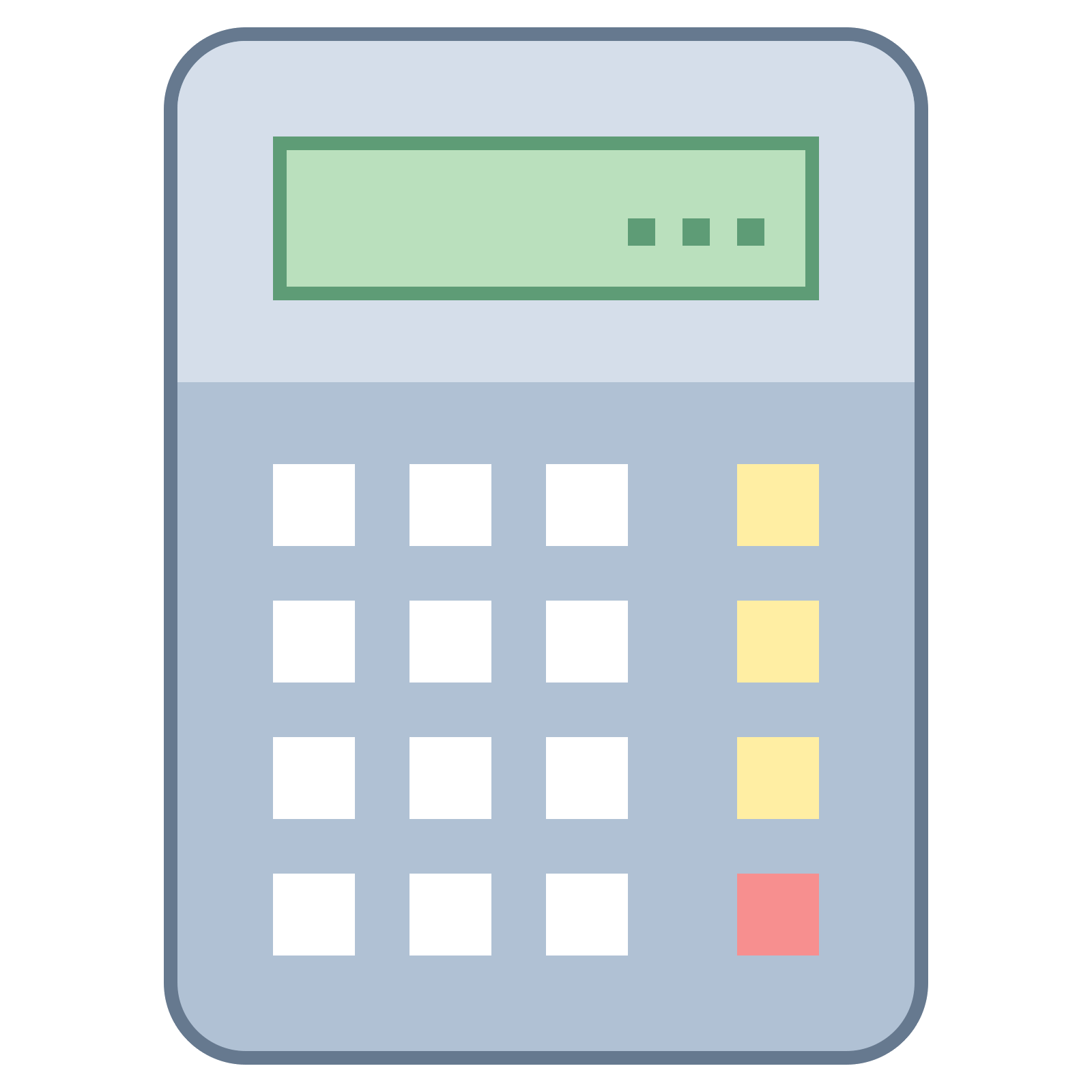 Pastel Blue Calculator App Icon With Green Display And Colorful Keys Transparent PNG Clipart