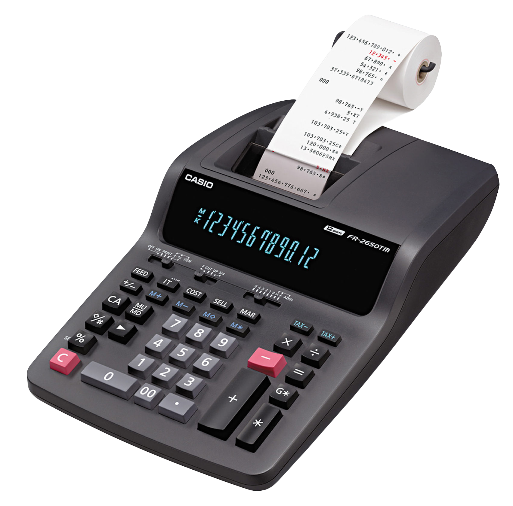 Printing Calculator Machine With Paper Roll And Wide Office Keypad High Resolution Transparent PNG Image