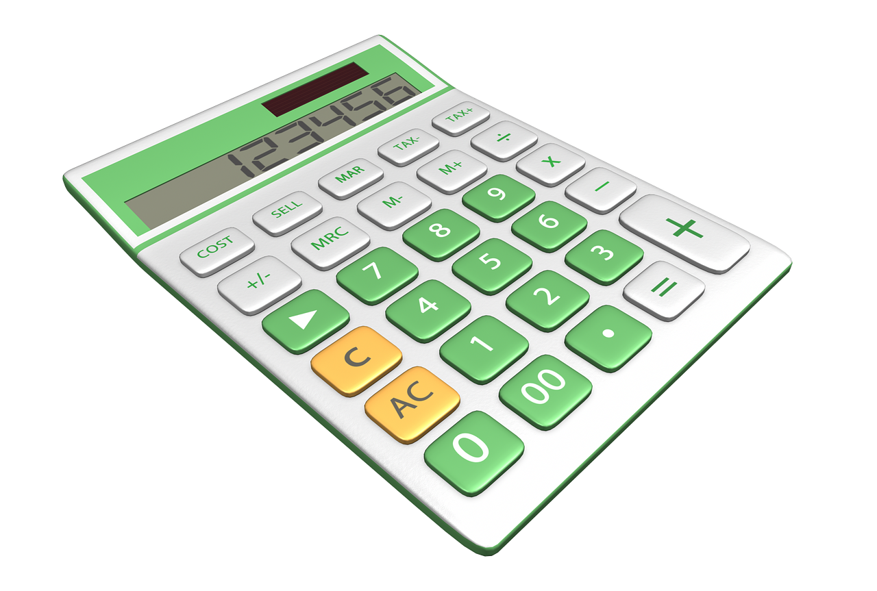 White Green Desktop Calculator With Extra Wide Keypad And Screen Calculator Transparent PNG
