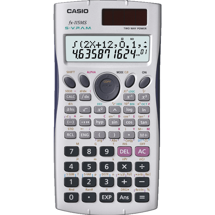 White Scientific Calculator With Many Function Keys And Vertical Display Transparent Background PNG Image