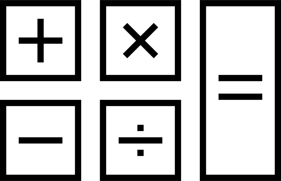 Black Outline Arithmetic Symbols For Plus Minus Multiply And Divide Isolated Transparent PNG Image