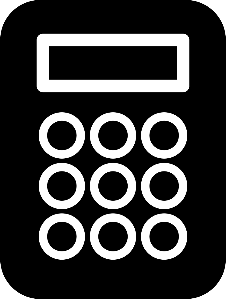 Bold Black Calculator Symbol With Screen And Round Key Buttons Transparent PNG Clipart