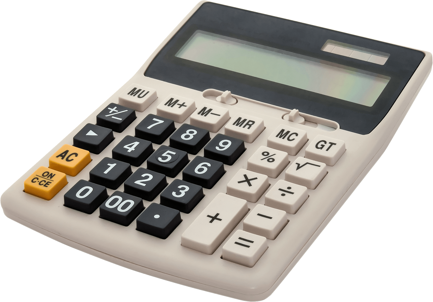 Large White Office Calculator With Wide Keypad And LCD Screen Math Tool Transparent PNG