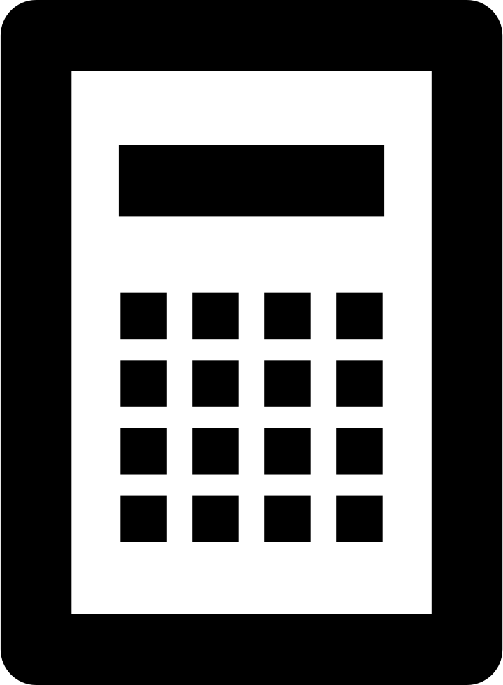 Minimal Black Calculator App Icon With Rectangular Display And Key Grid Transparent Background PNG Image