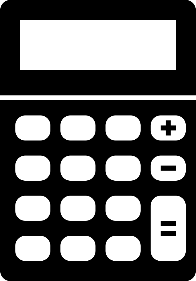 Minimal Black Calculator Symbol With White Screen And Rounded Keys Isolated Transparent PNG Image