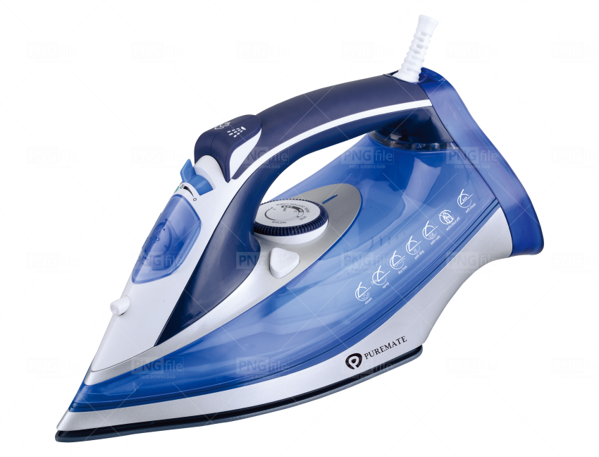 Navy Blue Steam Iron With White Soleplate Transparent Background Appliance PNG