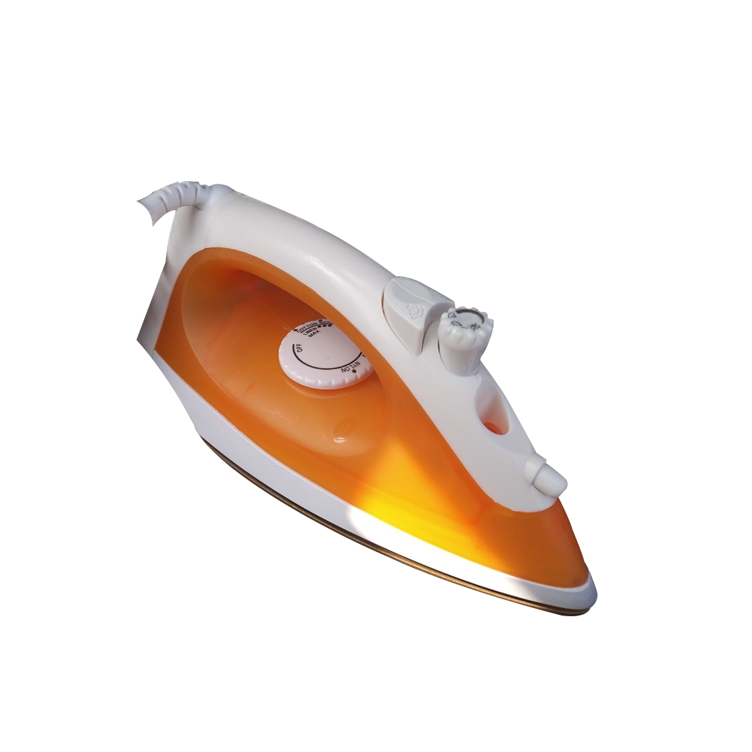 Orange Mini Clothes Iron Side View Transparent Background PNG Image