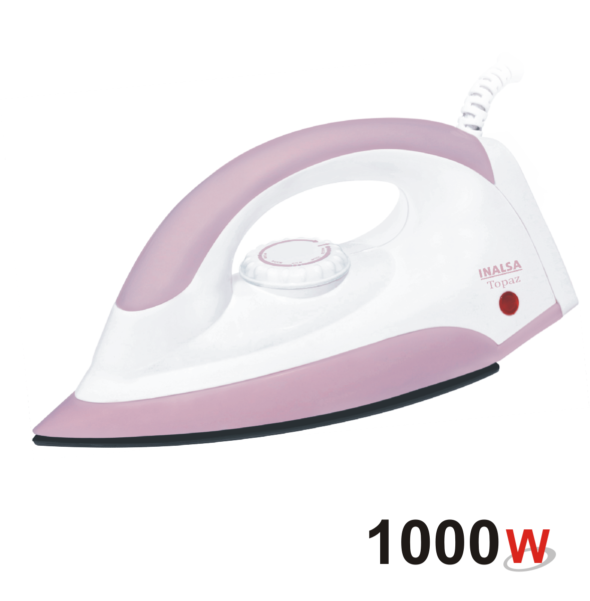 Pastel Pink Electric Clothes Iron With White Soleplate Isolated Transparent PNG Artwork