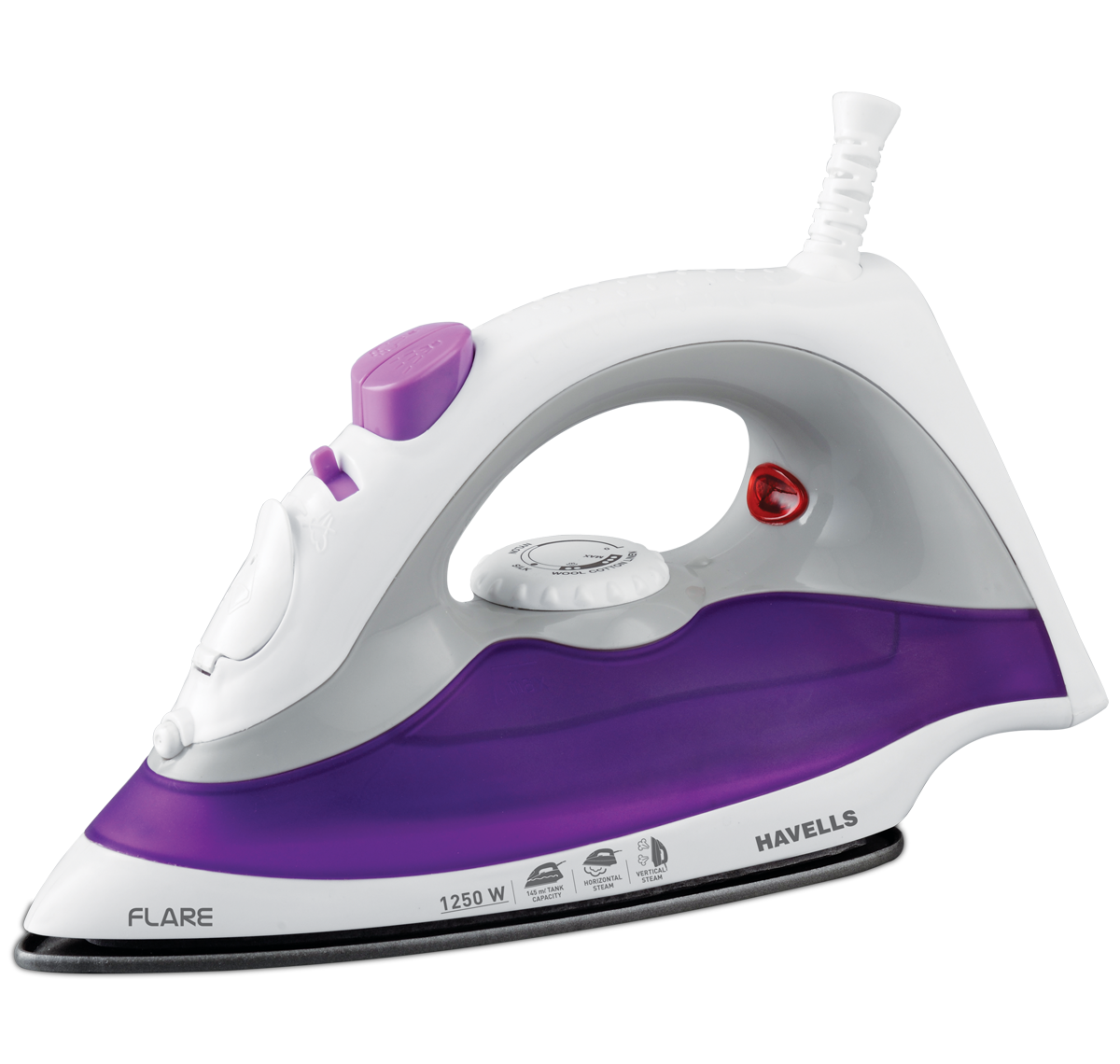 Purple And White Steam Iron With Water Tank Transparent PNG Clipart