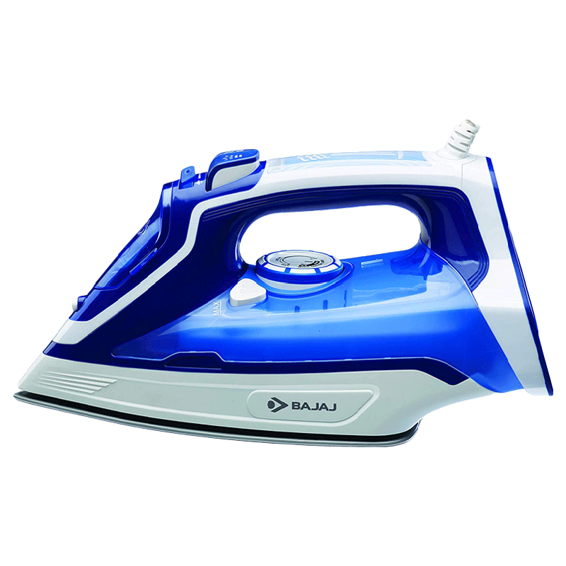 Royal Blue Steam Iron With Dark Handle And White Soleplate Transparent Background PNG Image